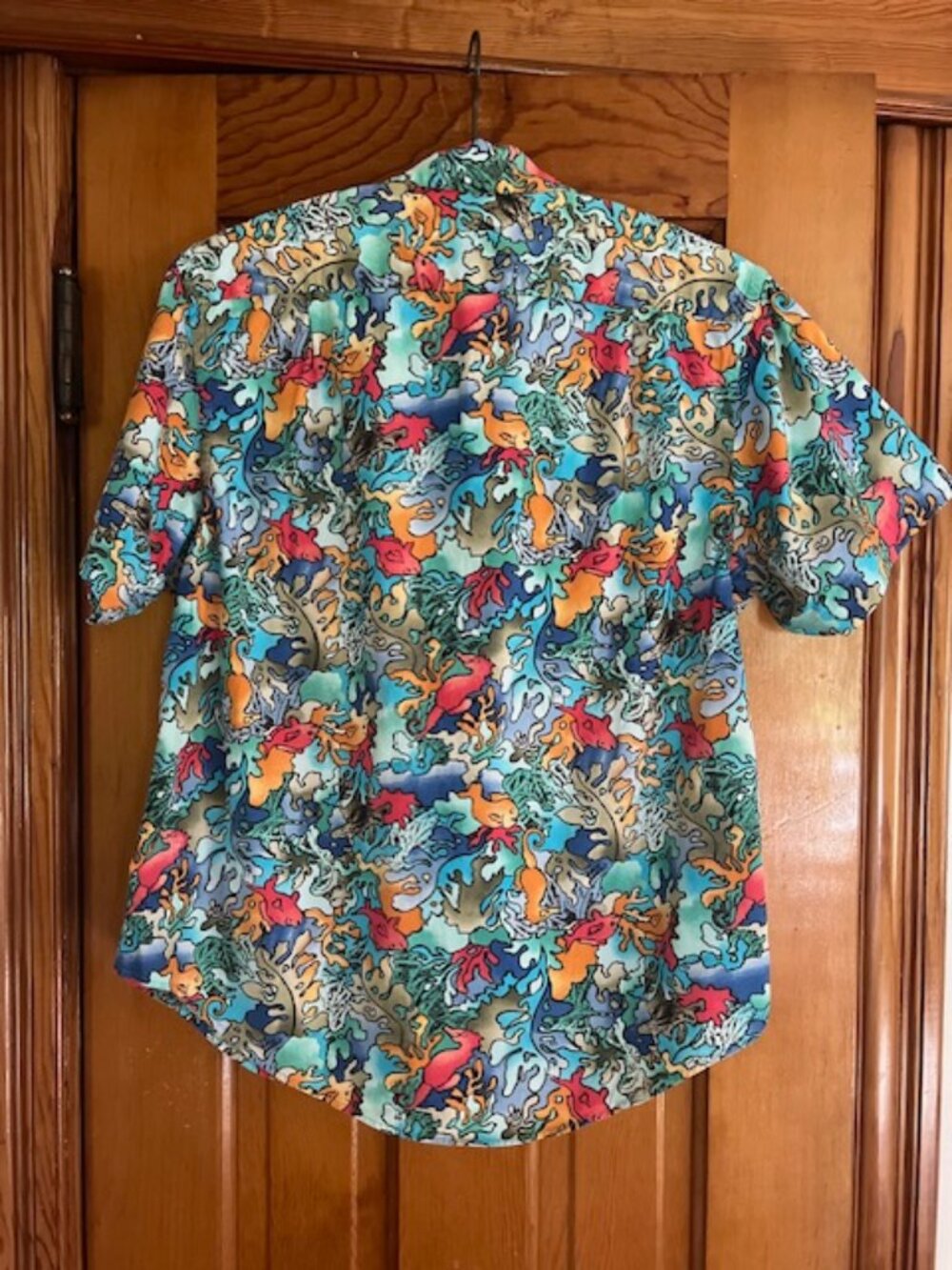 VINTAGE L.L. Bean 1980s Fish Seahorse Underwater Print Shirt Woman's Small - Picture 3 of 8